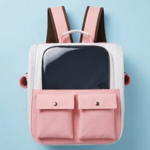 Mochila Transportadora Rosada para Mascotas