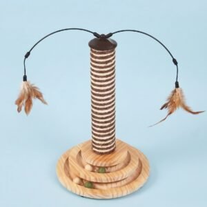 Rascador Mini Torre de Madera para Gatos